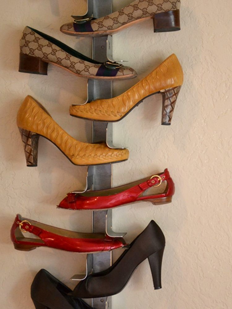 sapateira design barra de metal parede de armazenamento de sapatos femininos