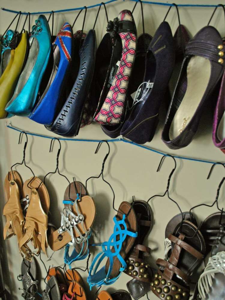 sapateira design cabide sandálias de arame diy bailarinas
