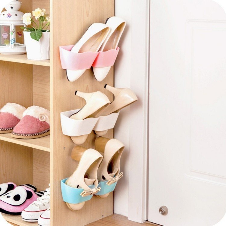 Design de sapateira -criativa-montagem-parede-design-moderno-colorido-plástico