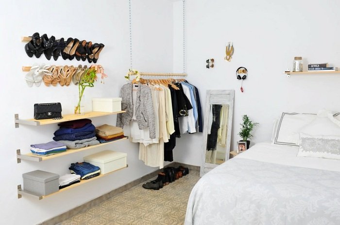 Cremalheira de sapatos - cabideiro idéias de configuração de quarto