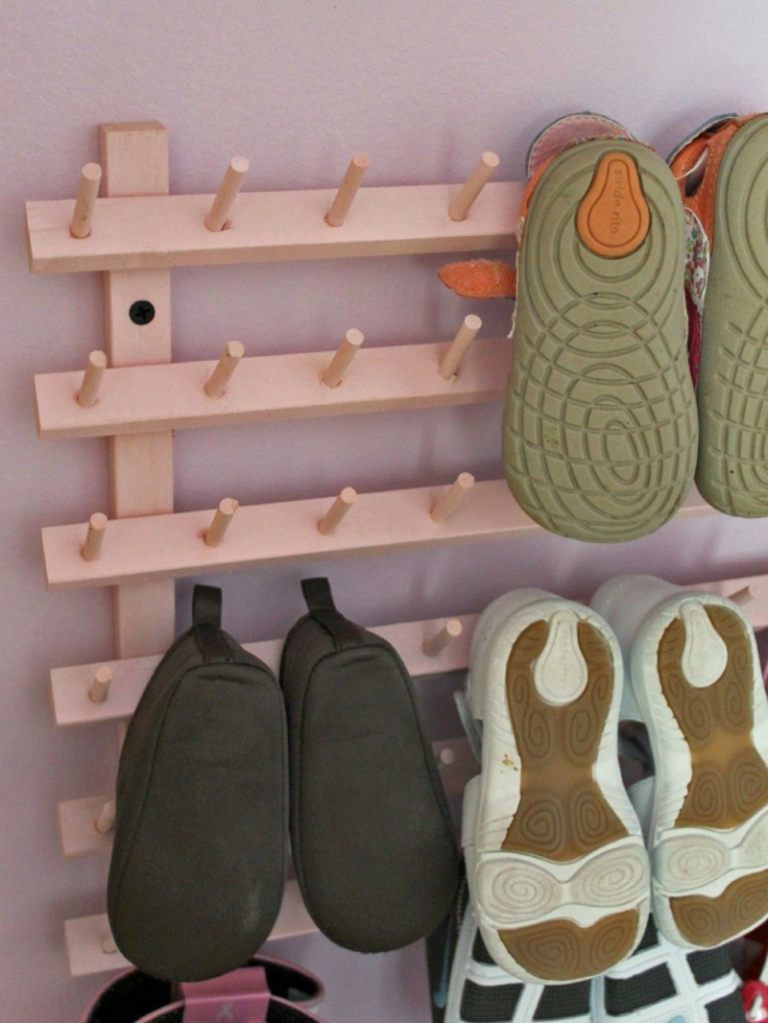 construa seu próprio sapato rack cabide idea design de parede de sapatos de bebê