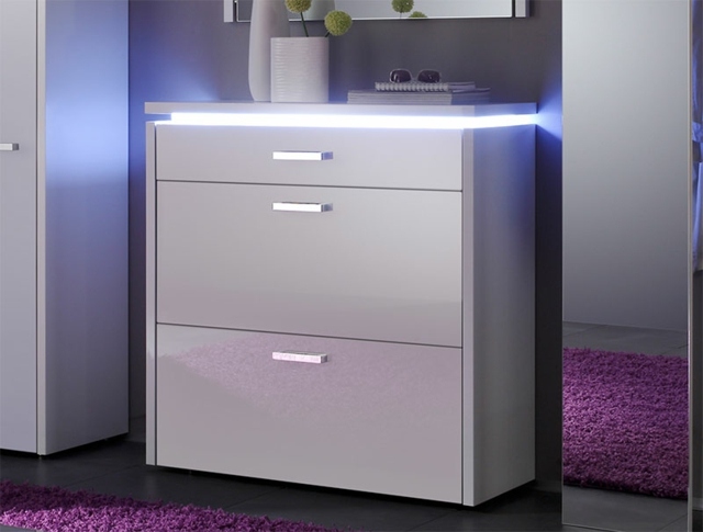 Mobiliário de armário de sapatos com sistema de iluminação LED