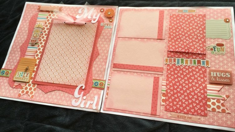 Scrapbooking-ideas-scrapbook-pink-vintage-baby-girl-theme-gift