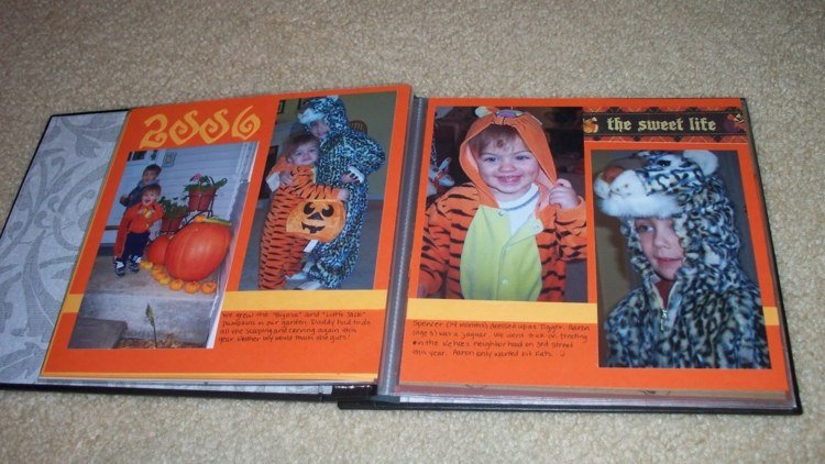 Scrapbooking-ideas-photo-album-design-children-halloween-theme-orange-color