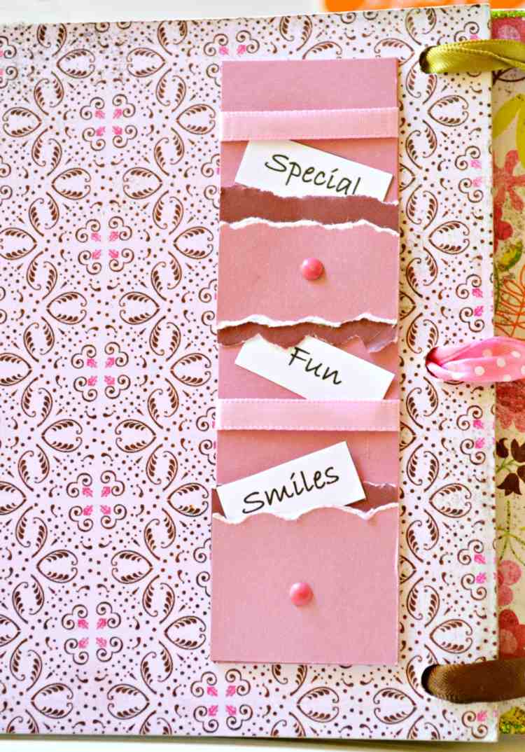Scrapbooking-ideias-decoração-estimulação-rosa-bolso-gravata-fita