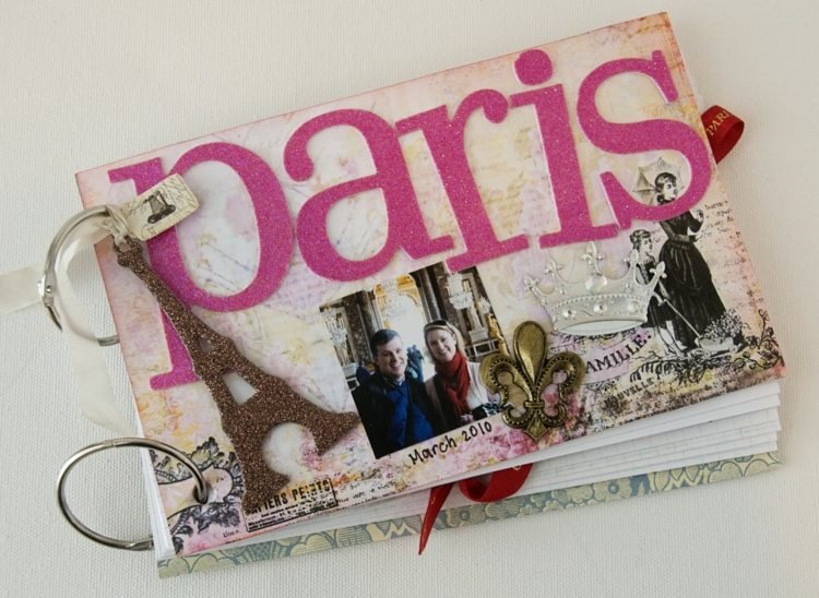 Ideias para scrapbooking scrapbook para férias-memória-souverniere-paris-inspiração