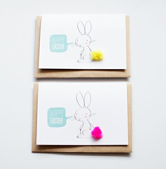 Cartões de design do coelhinho da Páscoa