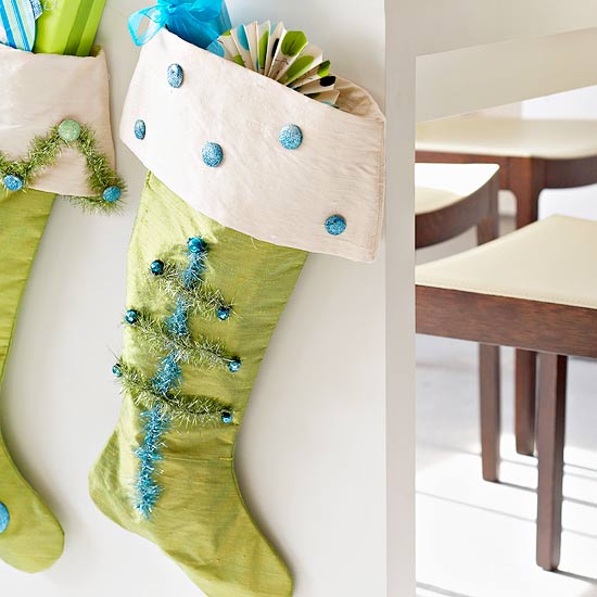 nikolausstiefel decorar pérola verde azul guirlanda fresco