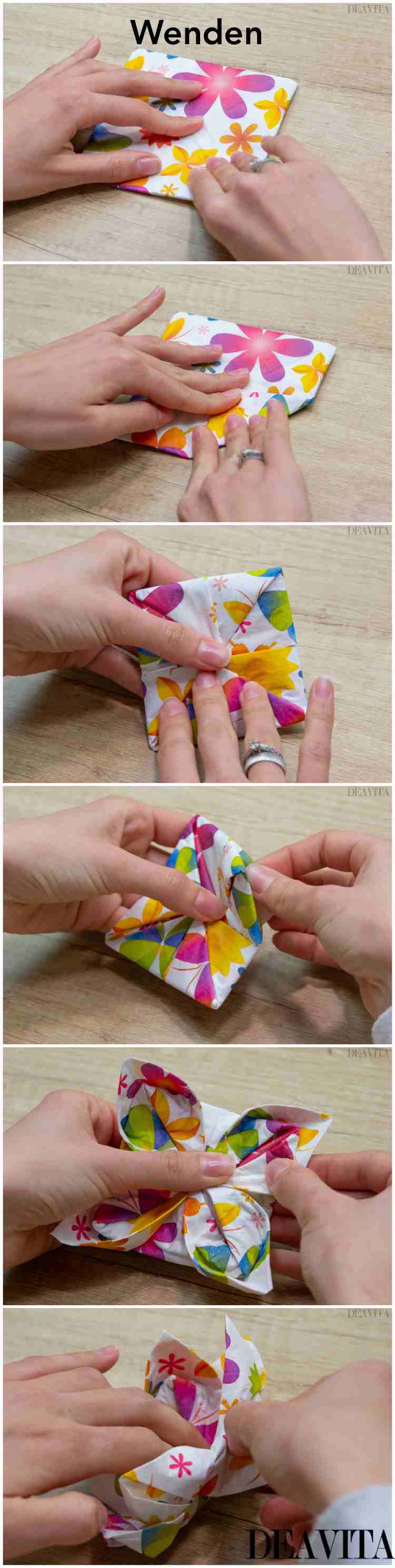 Cesta de Páscoa com dobradura de guardanapo de papel instruções fáceis