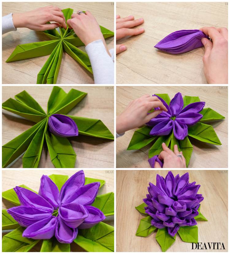 Grande flor de lótus como um chamariz nas instruções da mesa de Páscoa