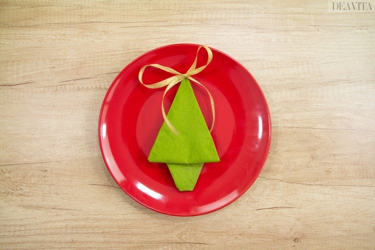 Guardanapos dobráveis ​​mesa de decoração de Natal prato vermelho de abeto