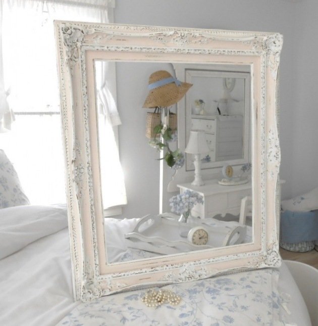 shabby-mirror-frame-white-lacquer-faça-você-mesmo-instruções