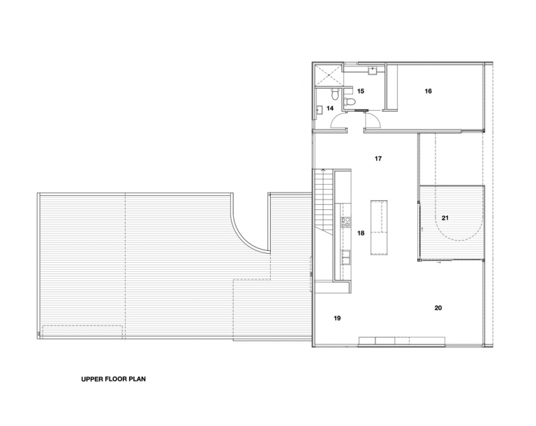Planta de arquitetura de casa de telhado plano andar superior