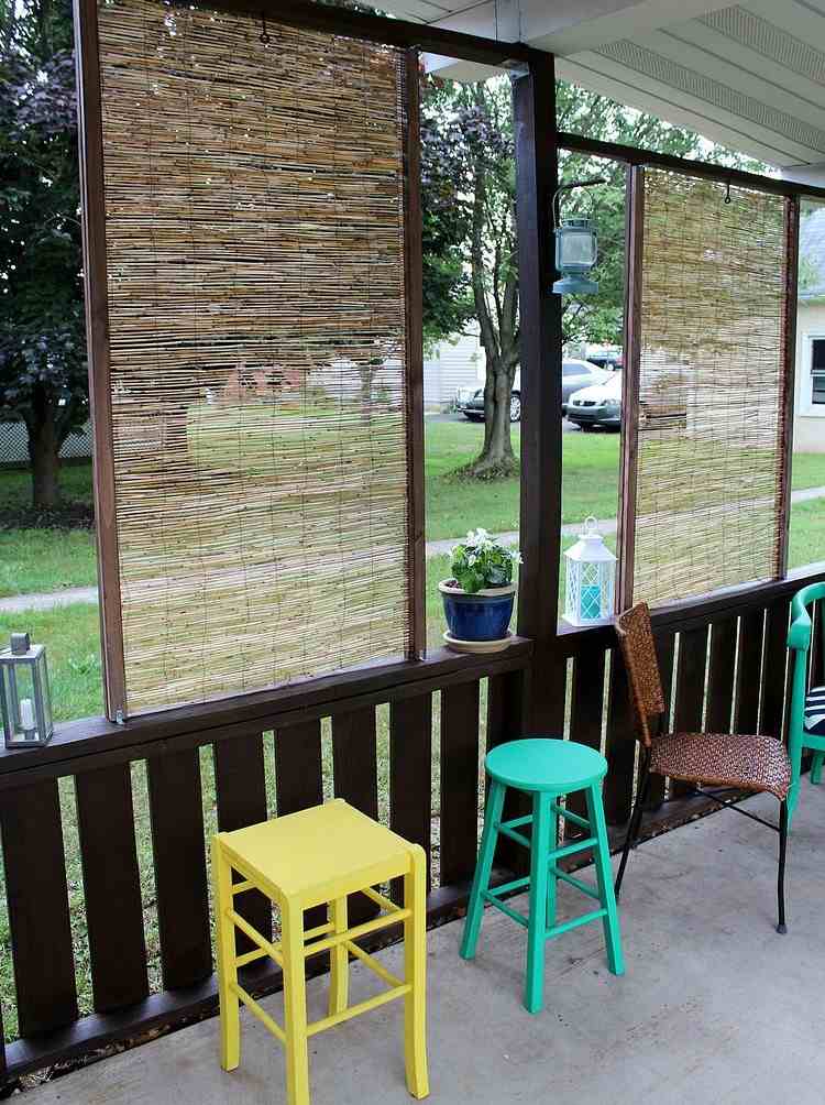 seleção de materiais cortinas de palha construa seu próprio terraço