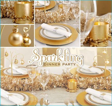 Decoração de festa de ano novo-decoração-glamour-mesa-dourada