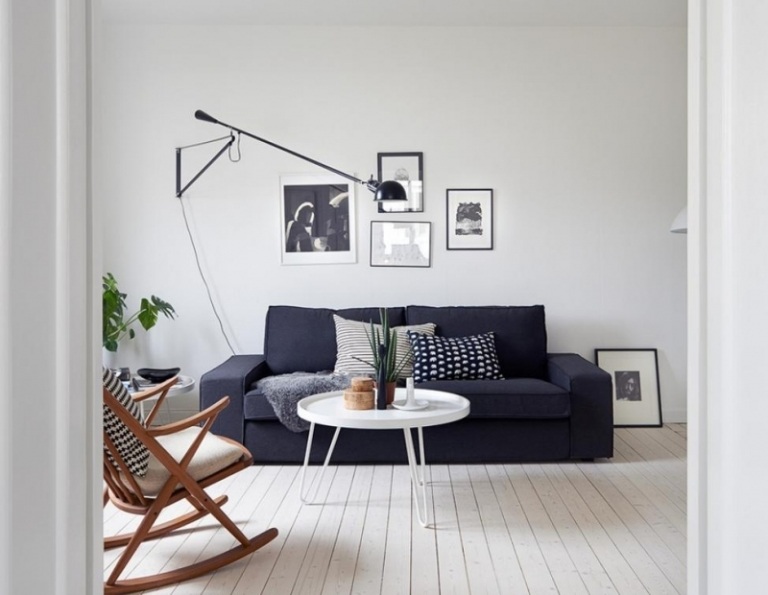 Ideias para móveis escandinavos, sofá, cadeira de balanço
