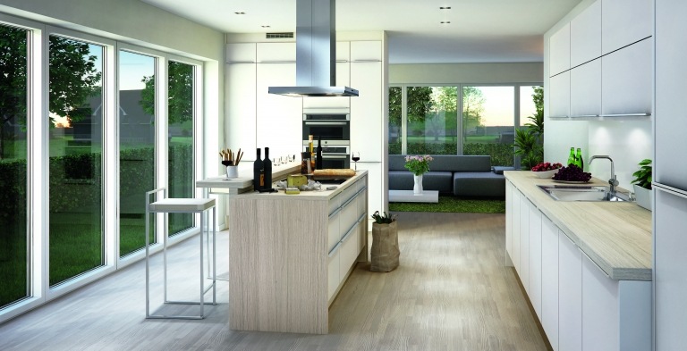 Cozinha escandinava, móveis de madeira, cozinha, idéias de decoração, móveis brancos, tendências de vida