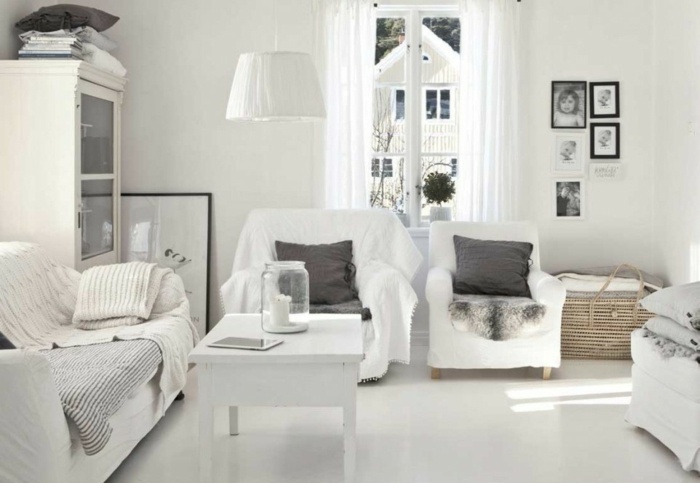 móveis brancos de design escandinavo