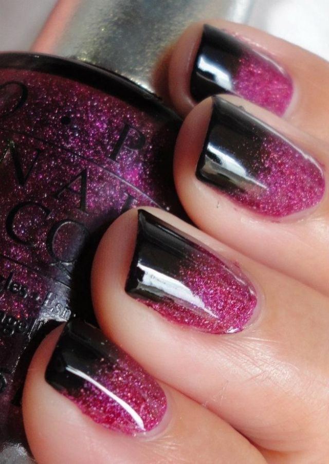 lindas-unhas-roxo-preto-laca-ombre-cintilante