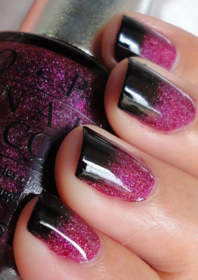 lindas-unhas-roxo-preto-laca-ombre-cintilante