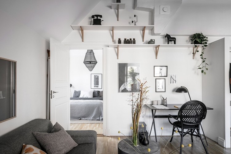 Mobiliário escandinavo da sala de estar do escritório para economizar espaço