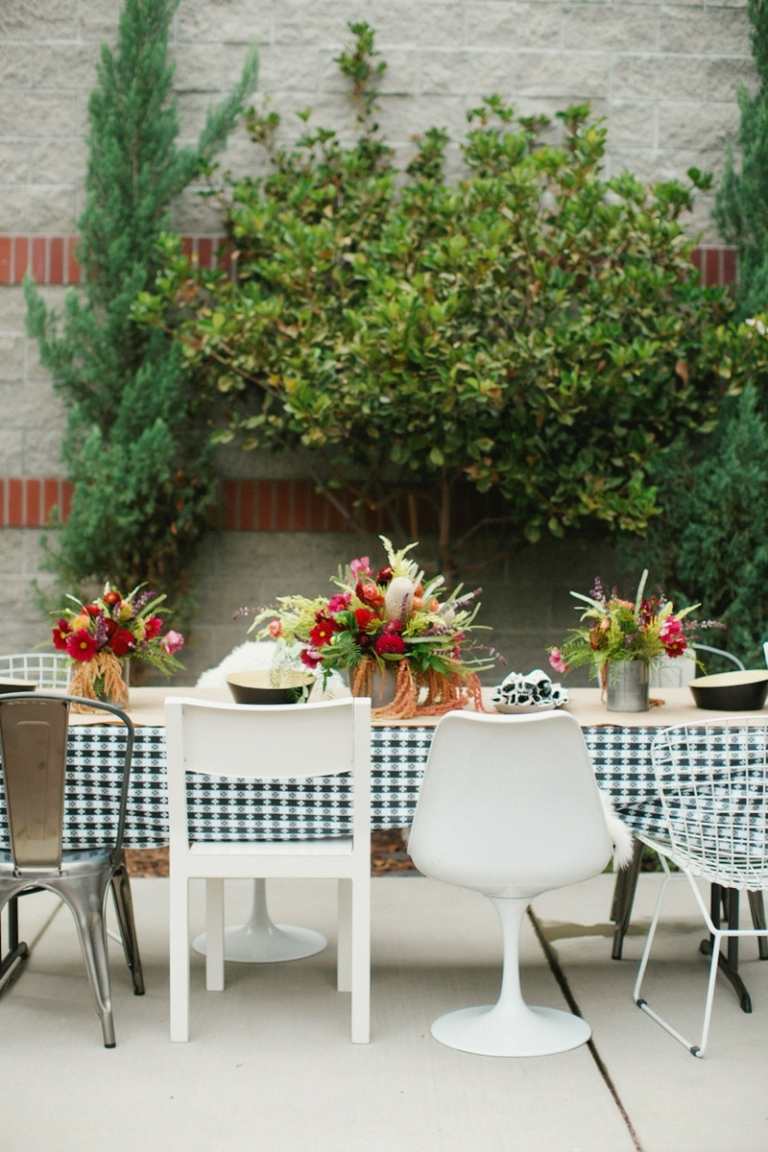 decoração de verão para sua festa de jardim decoração de mesa arranjos de flores toalha de mesa quadriculada