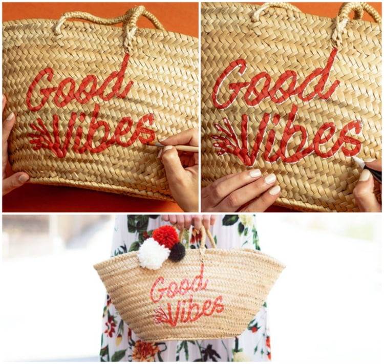 Spice up basket bag with lettering