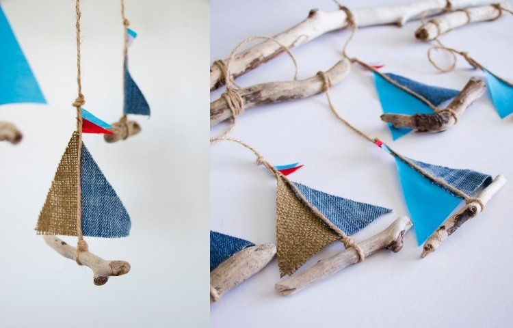 Ideias de artesanato e atividades infantis no verão Móbile e sinos de vento feitos de materiais naturais