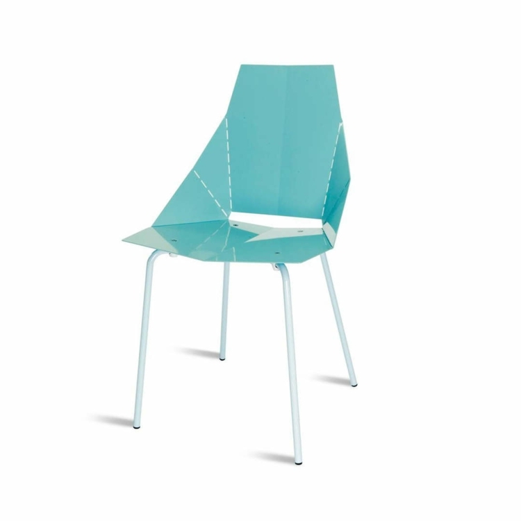 assento móveis verão realmente bom cadeira pernas de metal branco cor azul claro