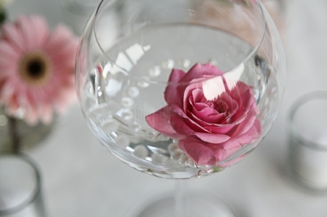 copo de vinho rosa natação decoração casamento original