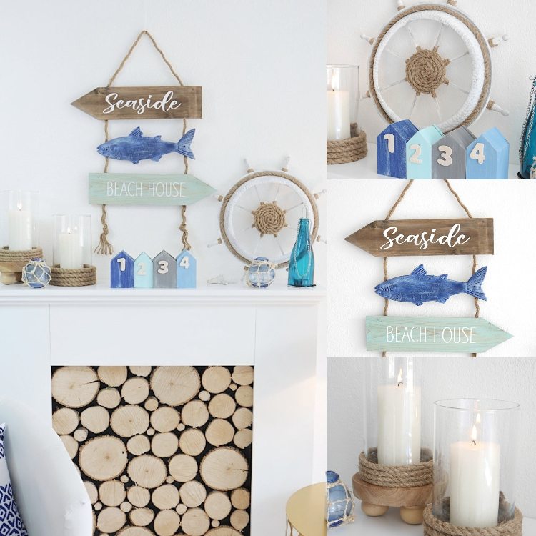 Decoração de verão da sala de estar Pinterest Inspirações para a lareira de madeira