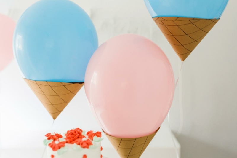 faça você mesmo a decoração de verão, sacola de papel, ideia de balão divertida
