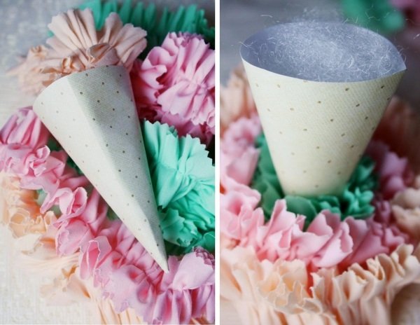 Faça você mesmo a decoração de verão cones de sorvete de papel