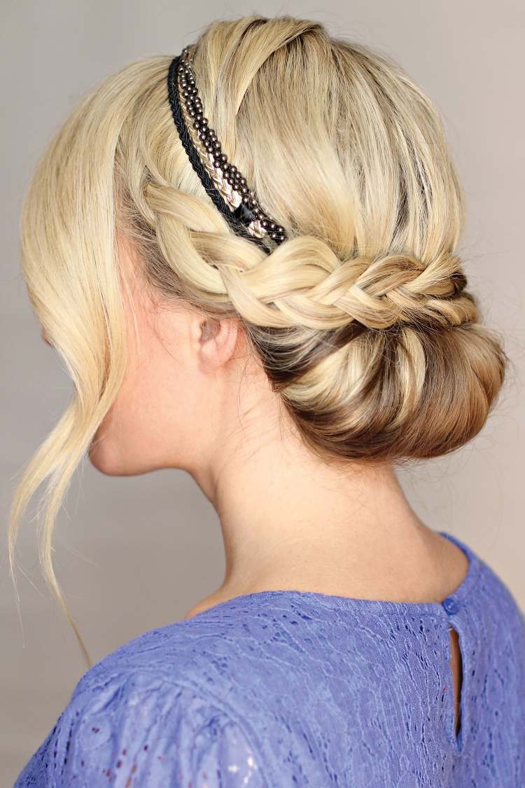 penteados de verão-hairband-ideas-chignon-trança-deco
