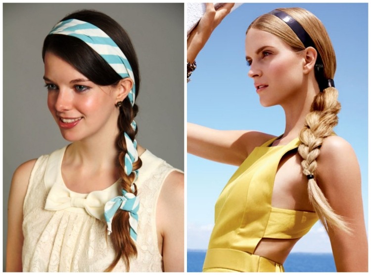 penteados de verão-bandas de cabelo-ideias-tranças laterais