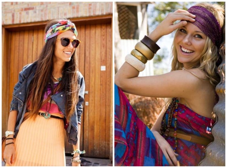 penteados de verão-hairband-ideas-boho-outfit