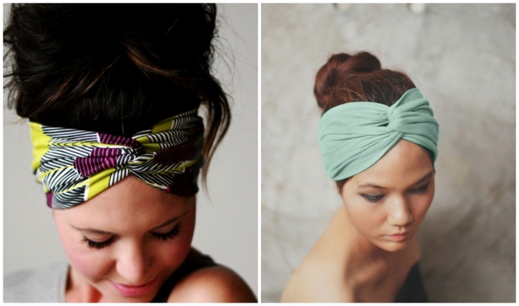 penteados de verão-turbante-faixa de cabelo-ideias-neon-cores