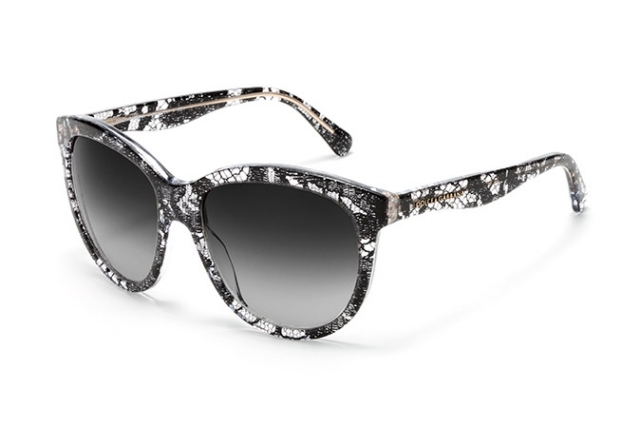 óculos com padrão de renda preto-branco-olho-de-gato