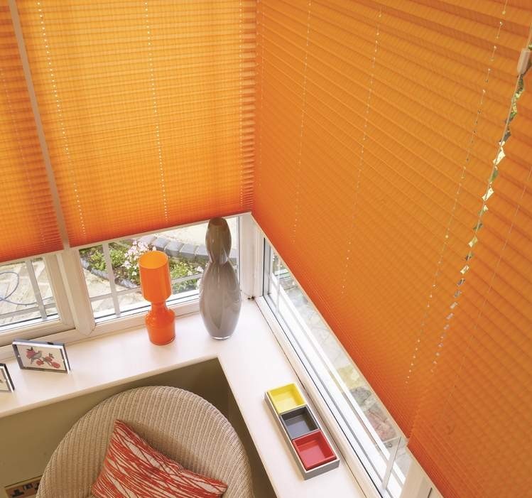 Proteção solar-janela-dentro-pregueada-cor laranja