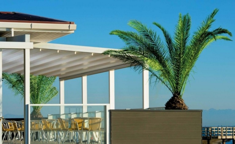 Cobertura de tela de alumínio para terraço com proteção solar