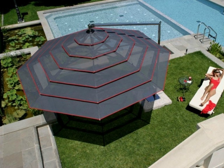 Proteção solar - terraço na cobertura - guarda-sol - moderno - aço inoxidável