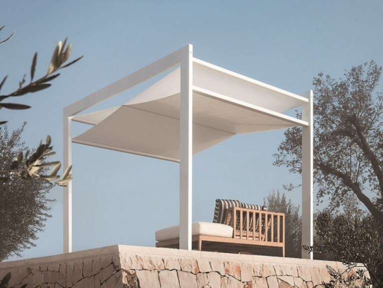 Proteção solar-terraço telhado-ideias-sol velas-branco-frigerio