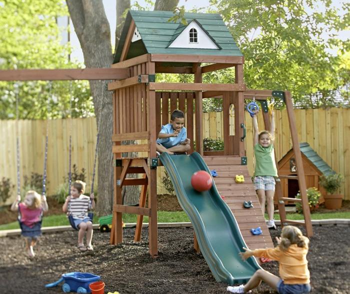 Equipamento de parque infantil, jardim, área de recreação, ideias, escalada, parede, upcycling