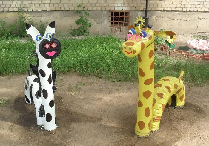 Equipamento de parque infantil Animais saltitantes fazem eles próprios pneus velhos