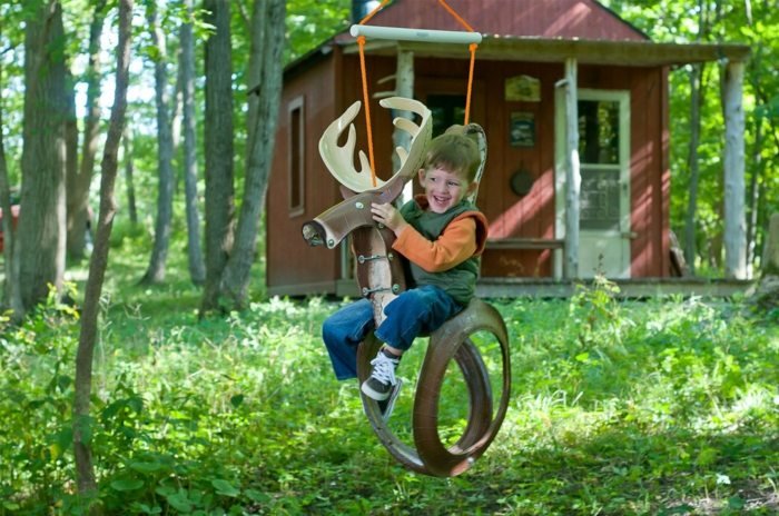 Equipamento de parque infantil balanço de jardim pneus velhos