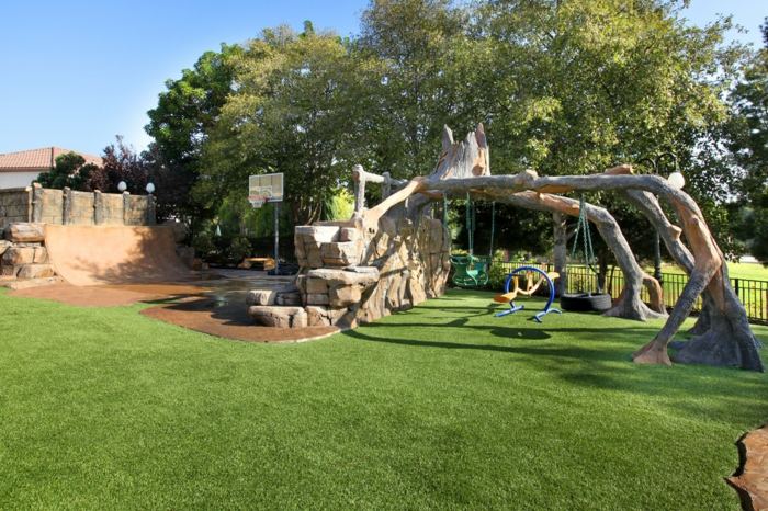 Equipamento de parque infantil jardim velho balanço de árvore ideia de parque infantil
