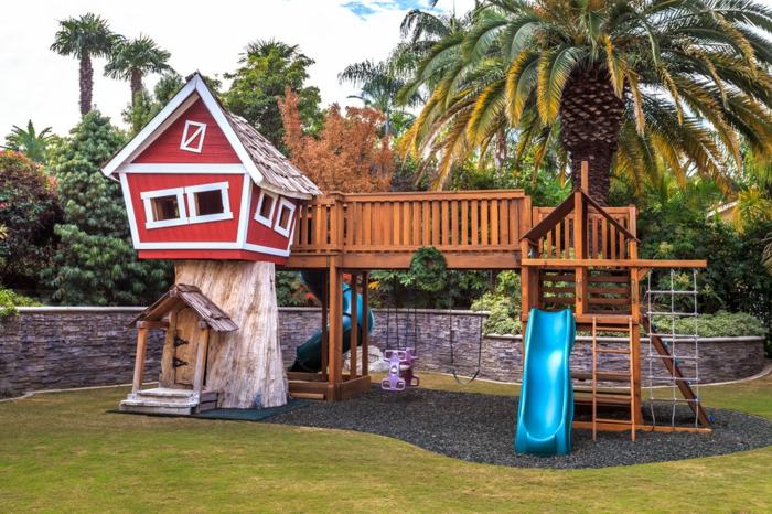 Casa da árvore do jardim do equipamento do jogo construa o seu próprio playground de ideias