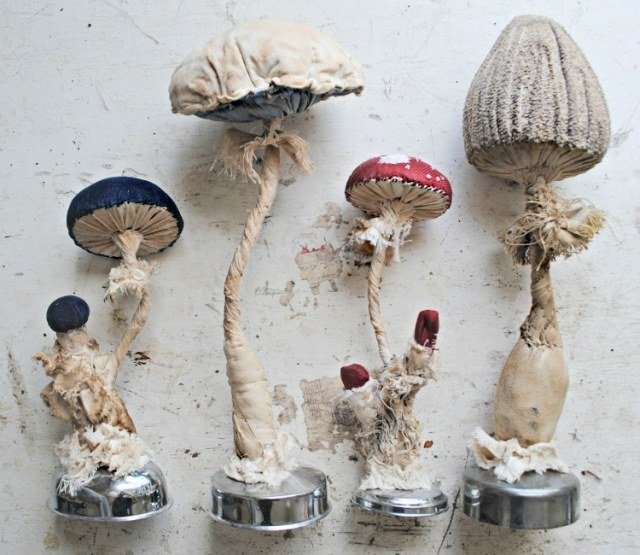 costure você mesmo a decoração da casa reciclada - cogumelos sr-finch
