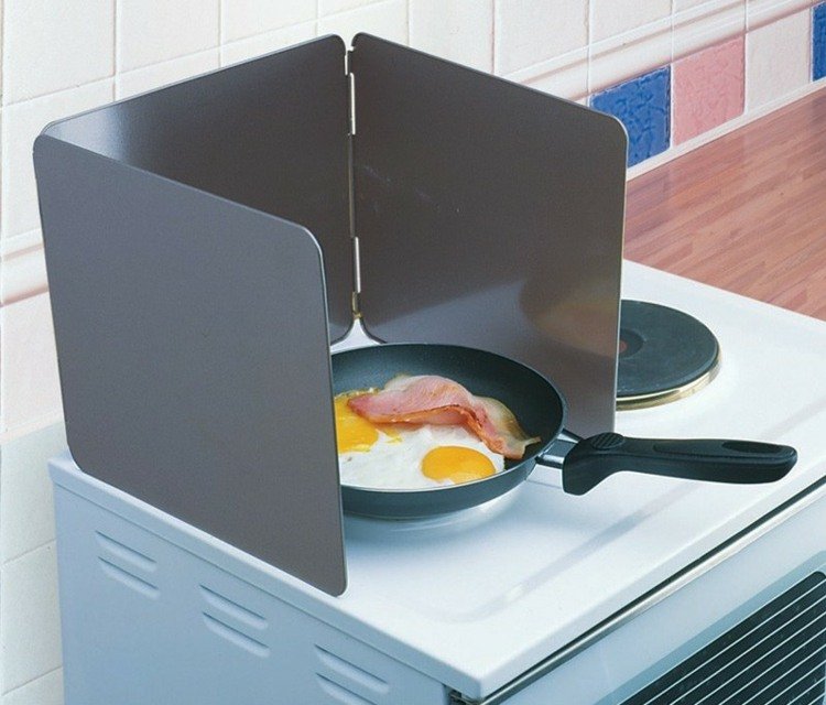 Respingo de fogão de guarda-portátil-dobrável-dobrável-metal-pequeno-cinza-frigideira de ovos-fogão-fogões-telhas-superfície de trabalho