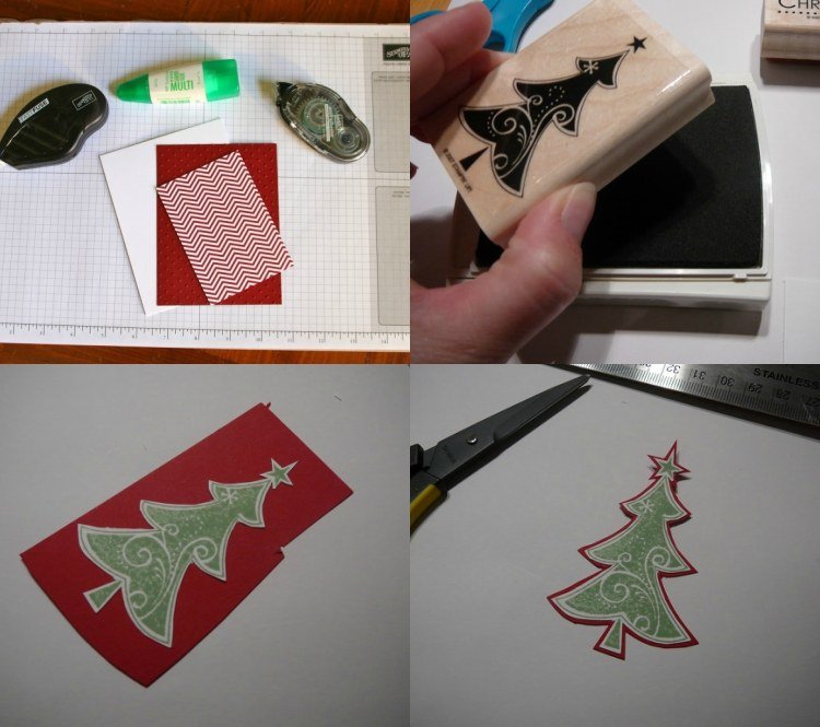 stampin up cards design natal você mesmo instruções tannenbaum